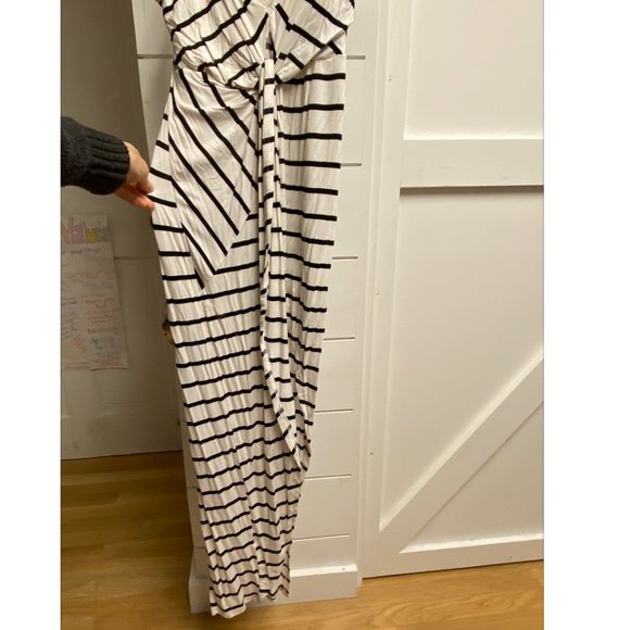 Summer Dress - Midi/Maxi mix - Black and White Striped - Picture 6 of 8